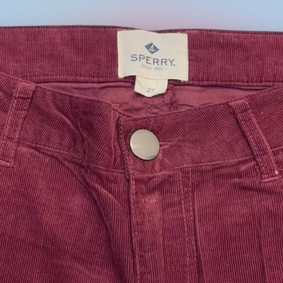 SPERRY Womens 27 Maroon Corduroy Pants NEW - Picture 4 of 6